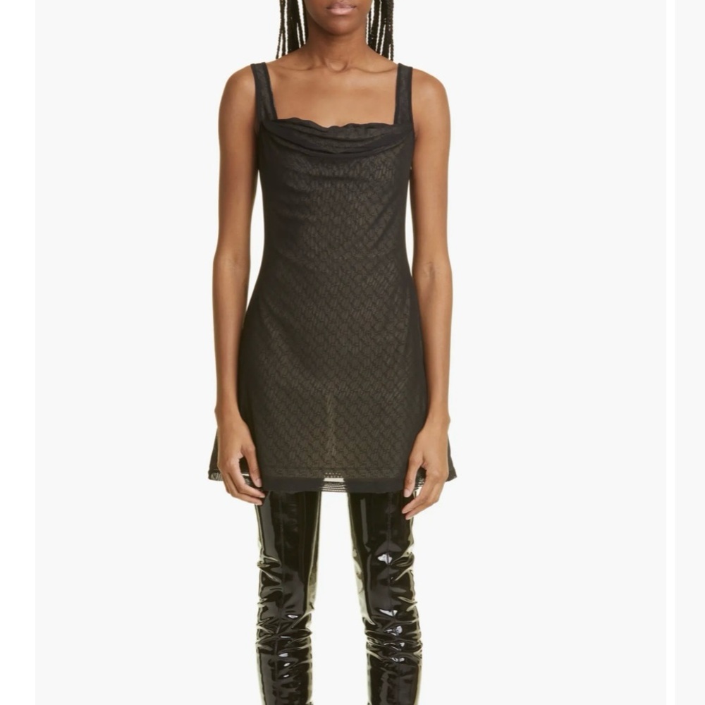 Miaou Ginger logo grid minidress